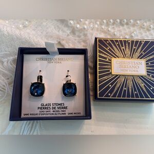 Christian Siriano Blue Stone Earrings